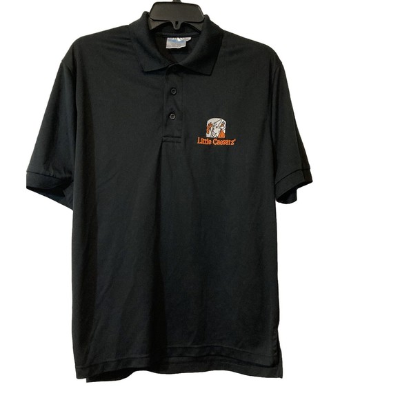 Little Caesars Pizza Work Employee Uniform Polo Shirt Medium Black - Picture 1 of 6